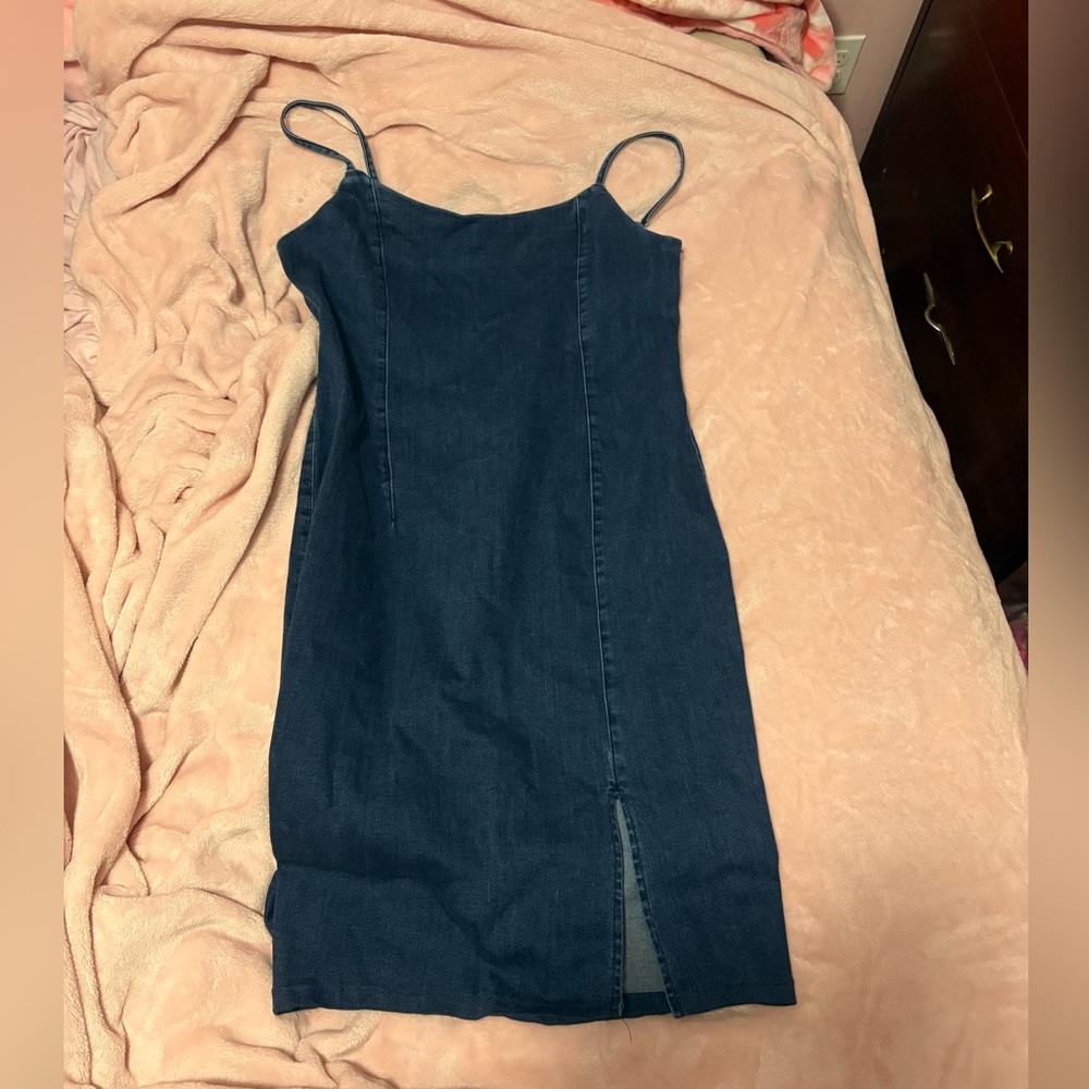 ⭐️Dark Blue Denim Spaghetti Strap Dress